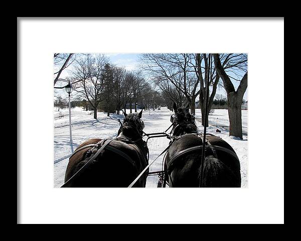 Winter Framed Print featuring the photograph Riding into Town by Keith Stokes