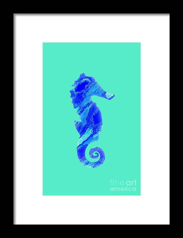 Seahorse Framed Print featuring the mixed media Right Facing Seahorse BT by Rachel Hannah