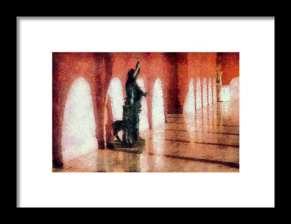 Museum Framed Print featuring the digital art Ringling Hallway by Terry Davis