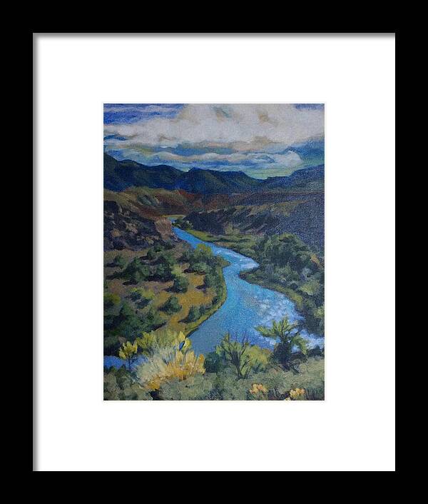 Landscape Framed Print featuring the painting Rio Chama by Sharon Cromwell