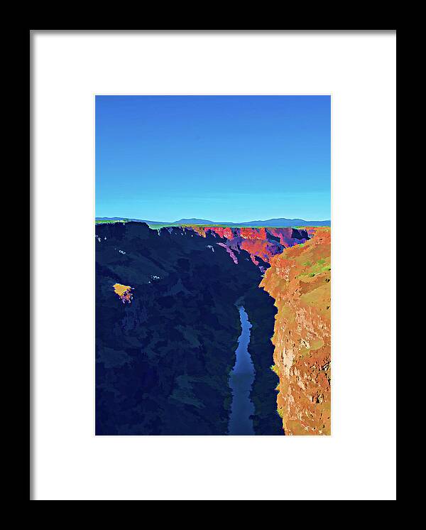 Rio Grande Framed Print featuring the digital art Rio Grande gorge by Charles Muhle