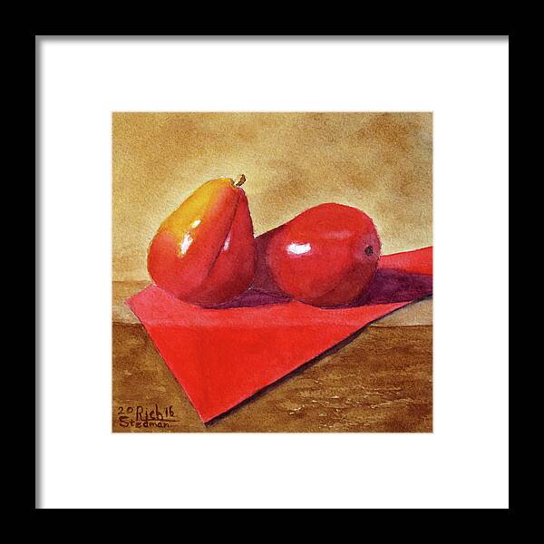 Pear Framed Print featuring the painting Ripe for the Eating by Richard Stedman