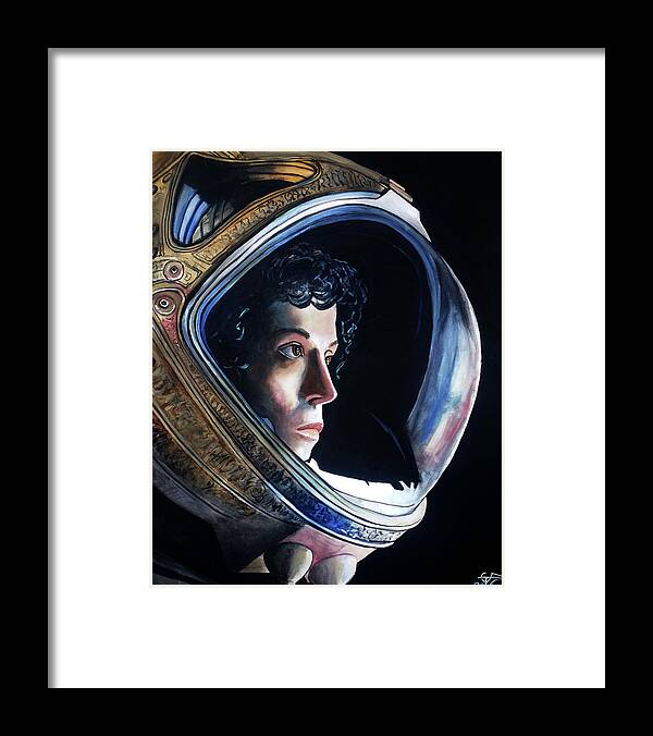 Alien< Tom Carlton Art Framed Print featuring the painting Ripley by Tom Carlton