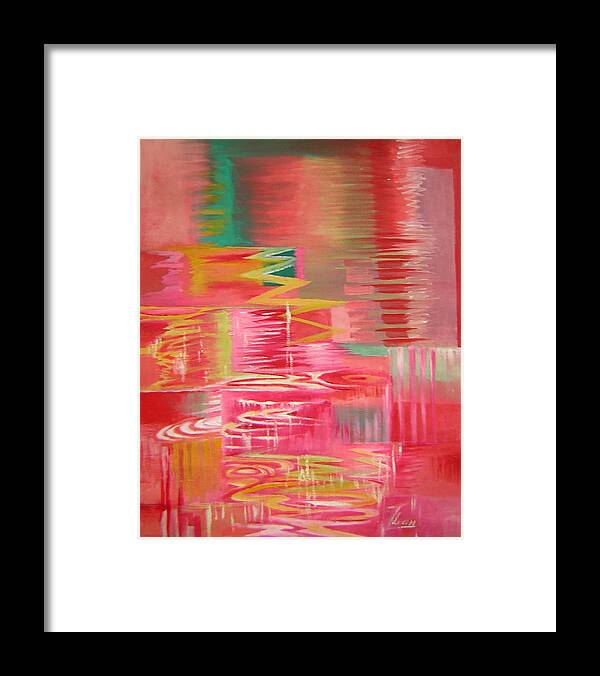Abstract Framed Print featuring the painting Ripples No.3 by Lian Zhen