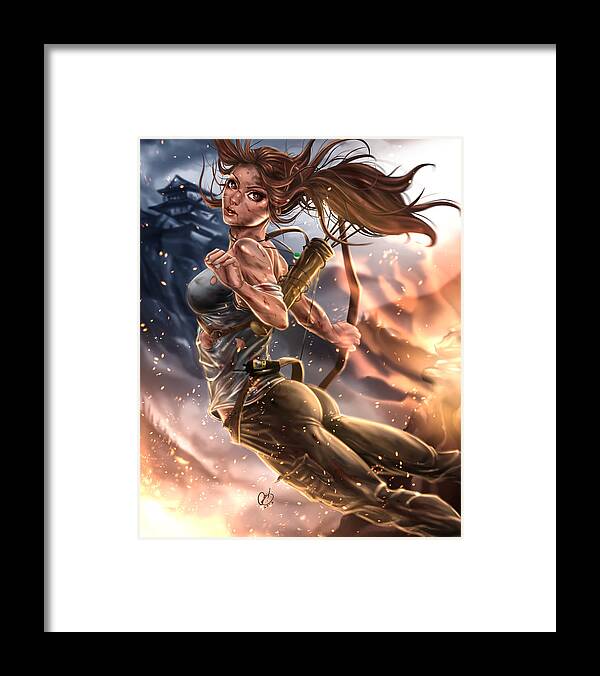 Pete Tapang Framed Print featuring the painting Rise of the Tomb Raider by Pete Tapang