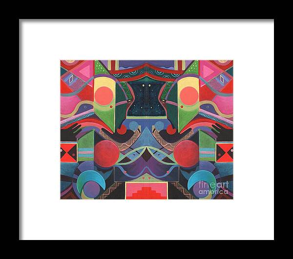 Symmetry Framed Print featuring the mixed media Rising Above and Synergy 3 by Helena Tiainen