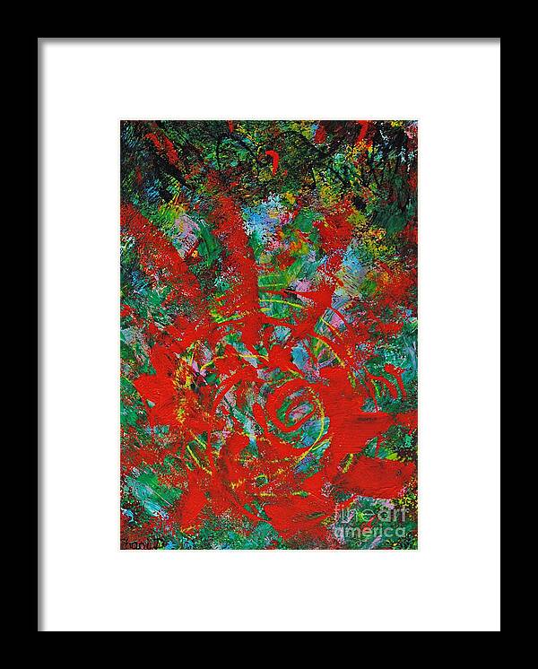 Abstract Framed Print featuring the painting Rising sun by Chani Demuijlder