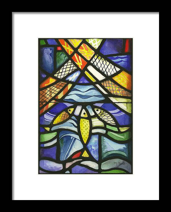 Fish Framed Print featuring the painting Rising to the Light by Marsha Karle