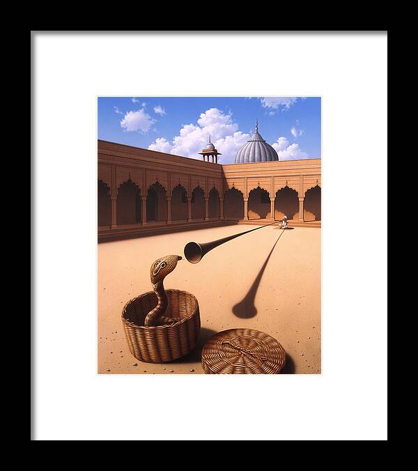 Snake Framed Print featuring the painting Risk Management by Jerry LoFaro