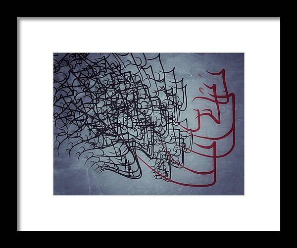 Calligraphy Framed Print featuring the digital art Ritual by Philip Openshaw