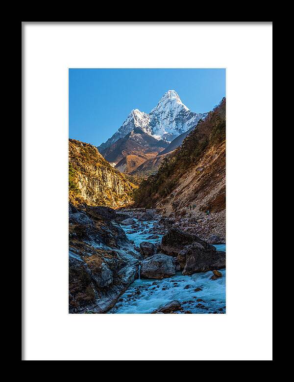 Nepal Framed Print featuring the photograph River Crossing by Owen Weber