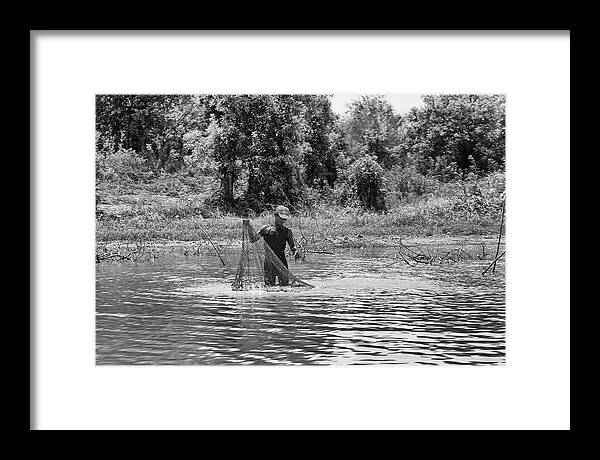 River Framed Print featuring the photograph River Fishing by Georgia Clare