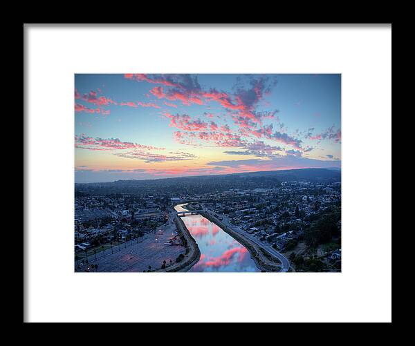 Above Framed Print featuring the photograph River Reflection by David Levy