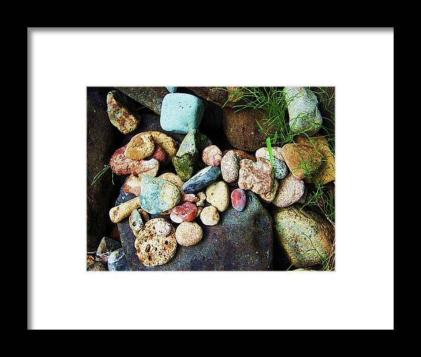 Rocks Framed Print featuring the photograph River Rocks by Julie Rauscher