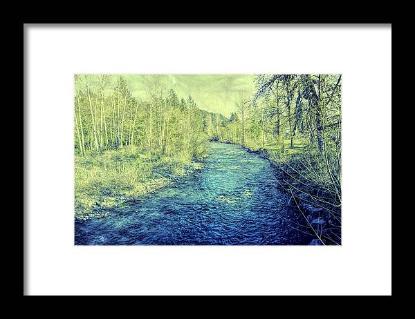 Painted Photo Framed Print featuring the photograph River View by Bonnie Bruno