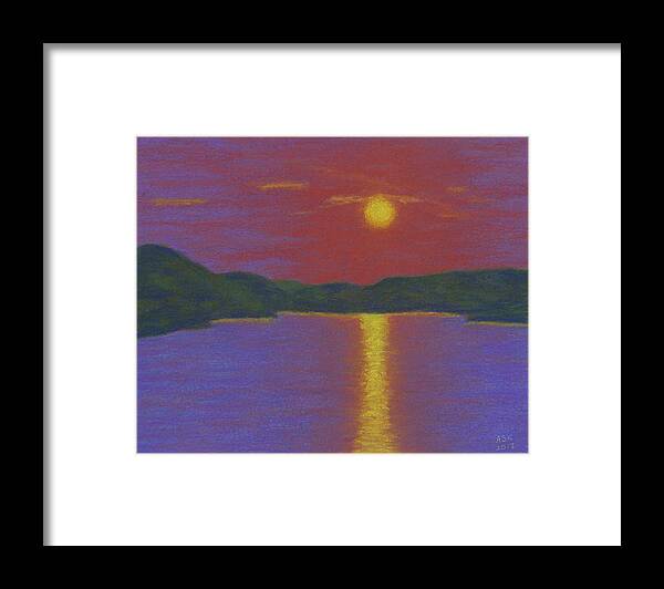 Olifants River Framed Print featuring the pastel Riverboat Sunset by Anne Katzeff