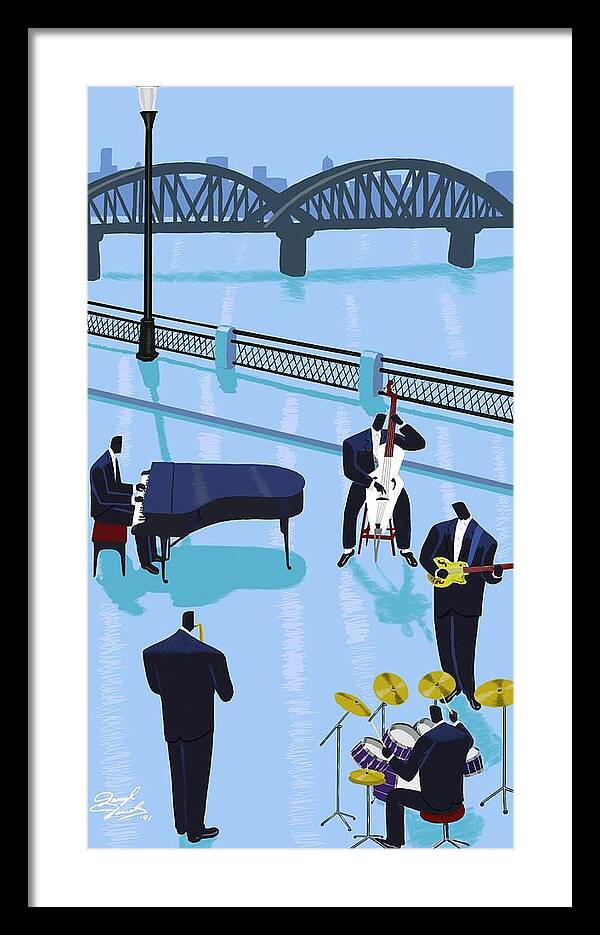 Music Framed Print featuring the painting Riverside Drive by Darryl Daniels