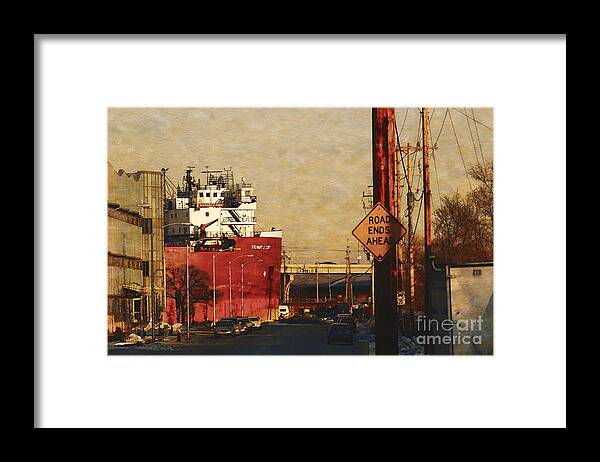 Milwaukee Framed Print featuring the digital art Road Ends Ahead by David Blank