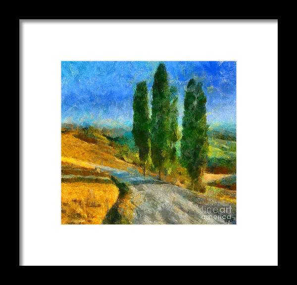 Spring Framed Print featuring the painting Road In Tuscany by Dragica Micki Fortuna