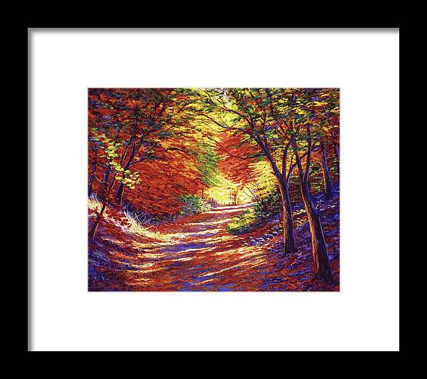 Landscape Framed Print featuring the painting Road To Golden Light by David Lloyd Glover