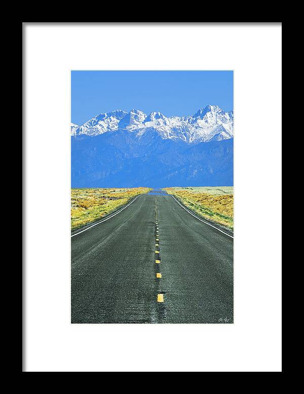 Road Framed Print featuring the photograph Road to the Sangre De Cristo Mountains by Aaron Spong