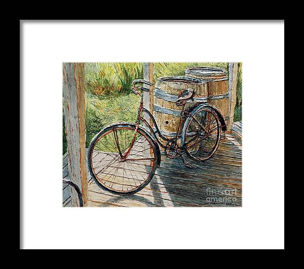 Vintage Framed Print featuring the painting Roadmaster Bicycle 2 by Joey Agbayani