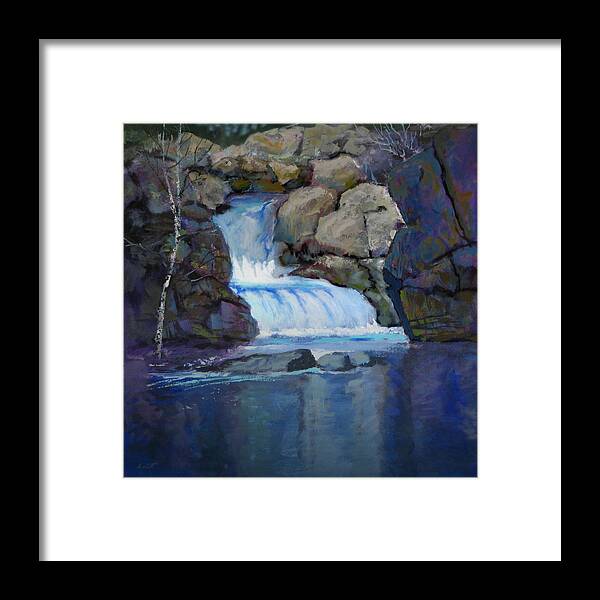 Fall Framed Print featuring the painting Roadside Falls by Robert Bissett