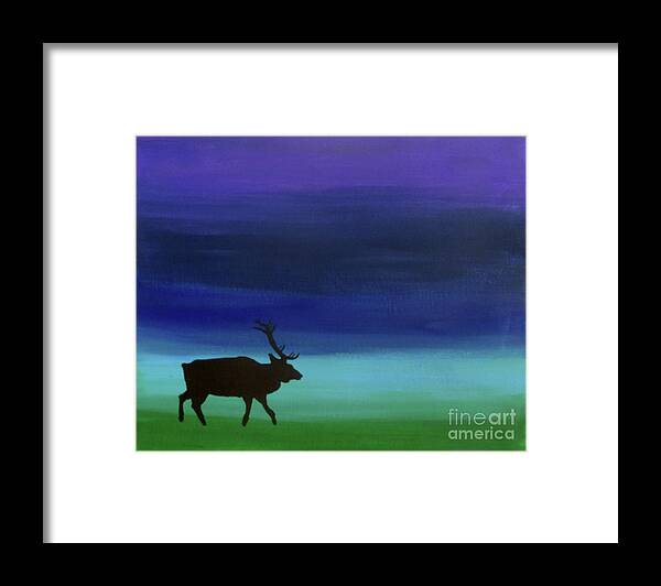 Elk Framed Print featuring the painting Roaming Elk by Sara Becker