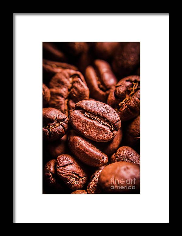 Food Framed Print featuring the photograph Roasted coffee bean macro by Jorgo Photography
