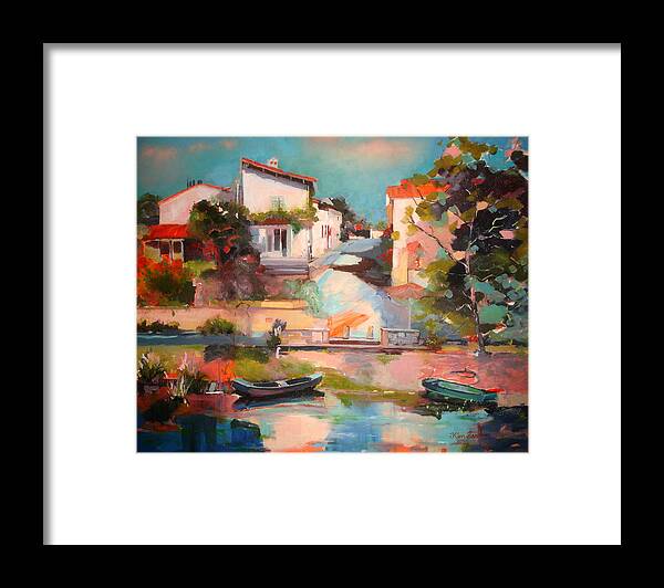  Framed Print featuring the painting Roc Street at Magne by Kim PARDON