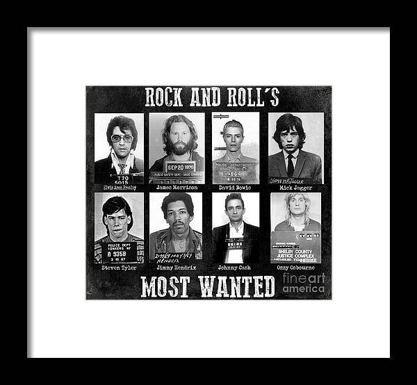 Rock And Rolls Most Wanted Framed Print featuring the photograph Rock and Rolls Most Wanted by Jon Neidert