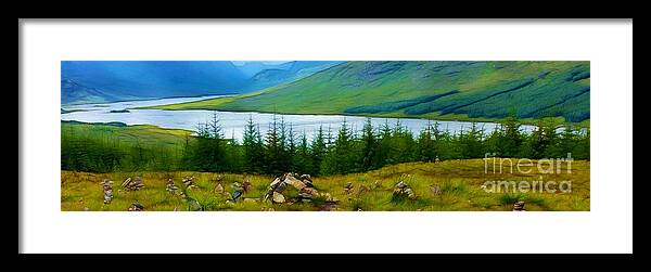 Rocks Framed Print featuring the photograph Rock Cairns in Scotland by Judi Bagwell