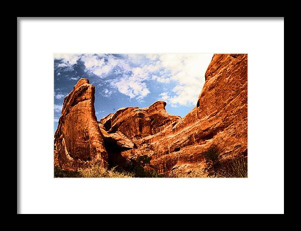 Rocks Framed Print featuring the photograph Rock formations Arches National park by Jeff Swan