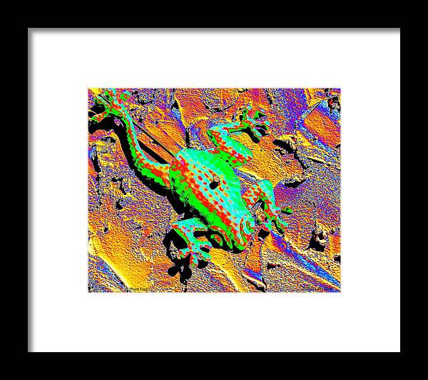 Frog Framed Print featuring the digital art Rock Frog by Larry Beat
