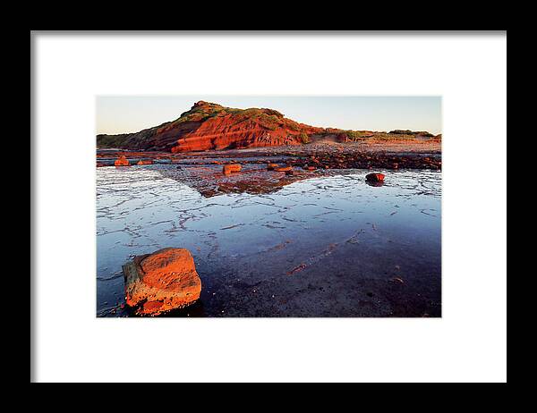 Rock Framed Print featuring the photograph Rock Shelf at Long Reef 1 by Nicholas Blackwell