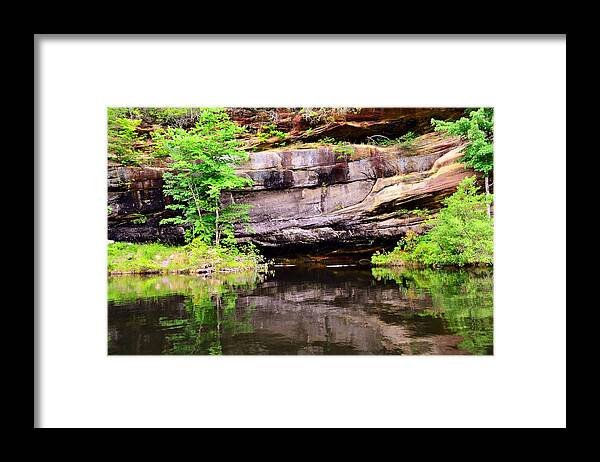Reflections Framed Print featuring the photograph Rock Wall Reflections by Stacie Siemsen