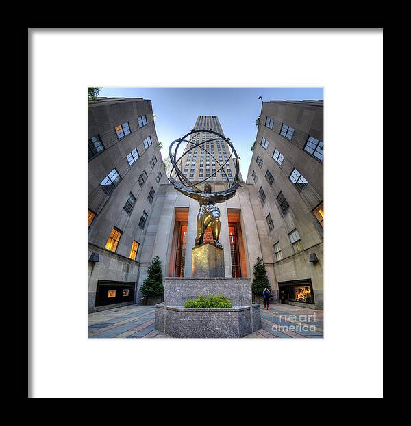 Art Framed Print featuring the photograph Rockefeller Centre Atlas - NYC - Vertorama by Yhun Suarez