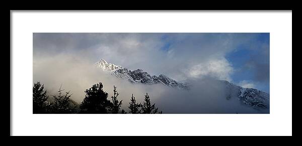 Mountains Framed Print featuring the photograph Rockies in the Clouds. by Ellery Russell