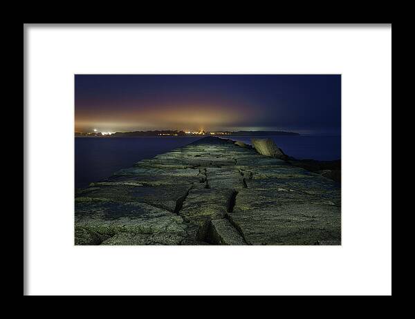 Rockland Framed Print featuring the photograph Rockland Breakwater by Hal Mitzenmacher
