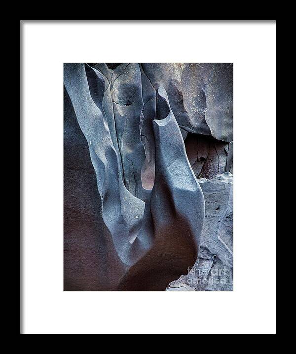 Black Magic Canyon Framed Print featuring the photograph Rock'n In My Arm Rock Art by Kaylyn Franks by Kaylyn Franks