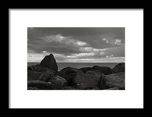 St Lucia Framed Print featuring the photograph Rocks and Clouds- St Lucia by Chester Williams