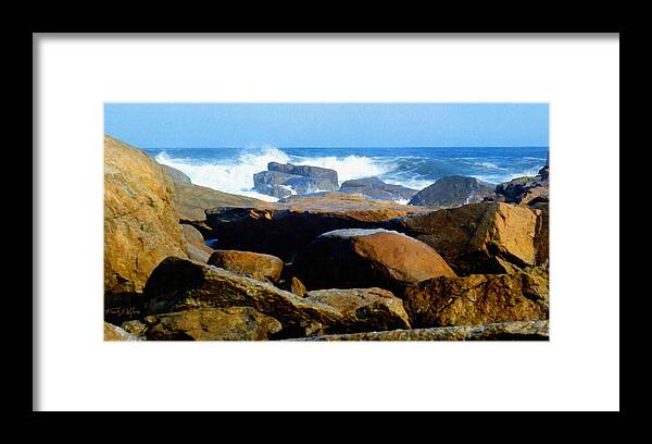 Rocks And Surf Framed Print featuring the photograph Rocks And Surf by Frank Wilson