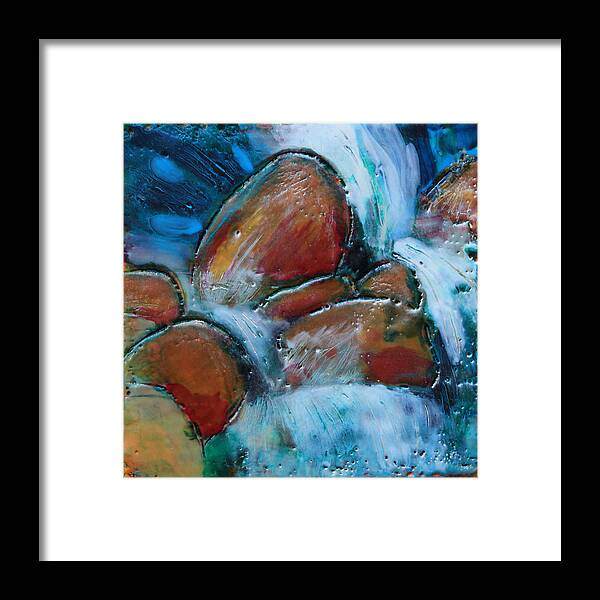 Rocks Framed Print featuring the painting Rocks at Little Su by Annekathrin Hansen