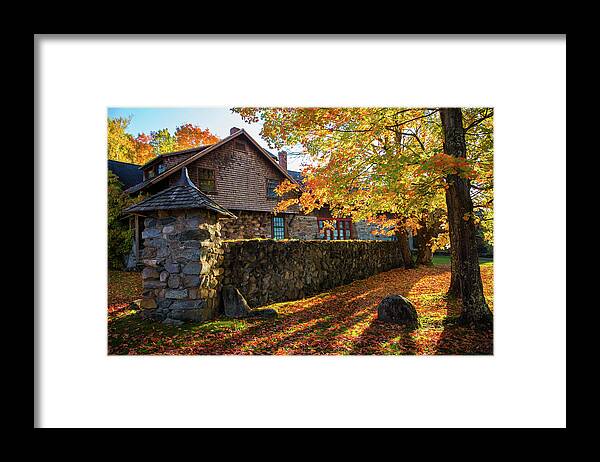 Rocks Framed Print featuring the photograph Rocks Estate Autumn Shadows by White Mountain Images
