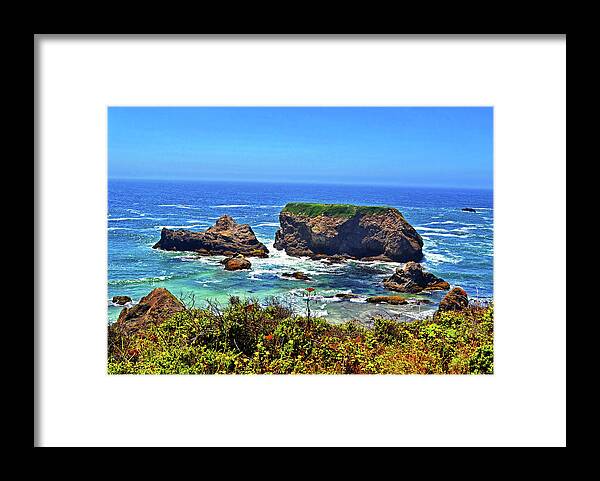 Rock Islands Framed Print featuring the photograph Rocky California Coast 006 by George Bostian