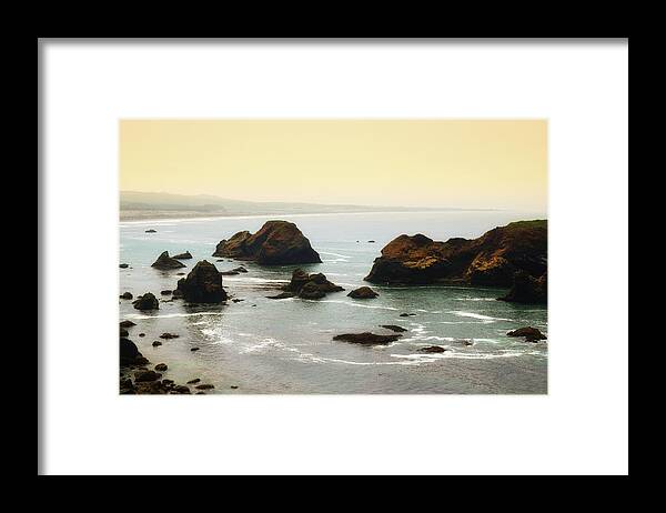 Fog Framed Print featuring the photograph Rocky Coast by Frank Wilson