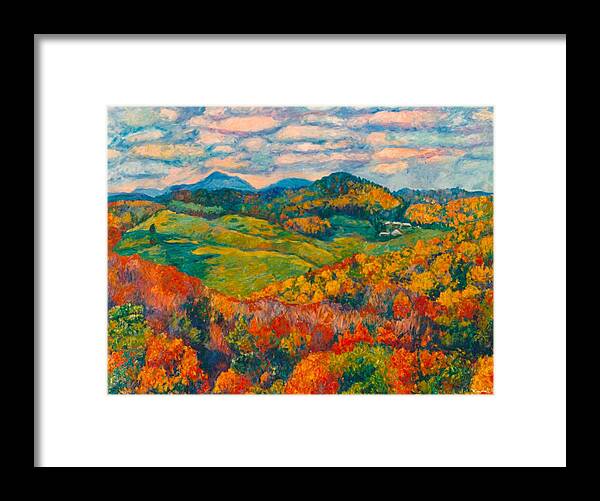 Rocky Knob Framed Print featuring the painting Rocky Knob in Fall by Kendall Kessler