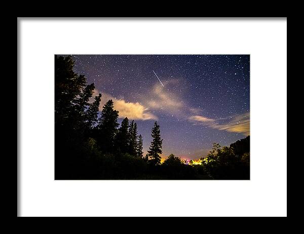 Night Framed Print featuring the photograph Rocky Mountain Falling Star by James BO Insogna