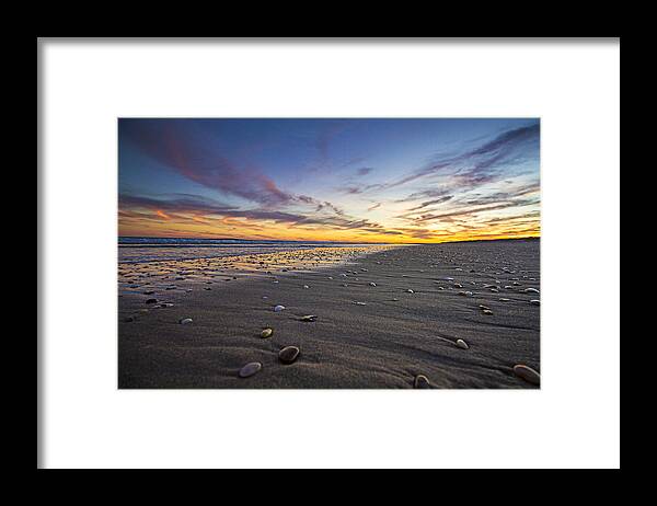 Roger's Framed Print featuring the photograph Rocky Roger's Beach Sunset by Robert Seifert