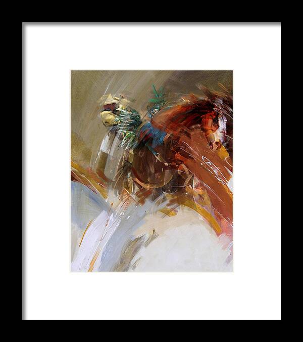 Rodeo Framed Print featuring the painting Rodeo 15 by Maryam Mughal
